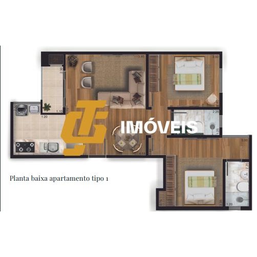 Apartamento à venda com 2 quartos, 61m² - Foto 2